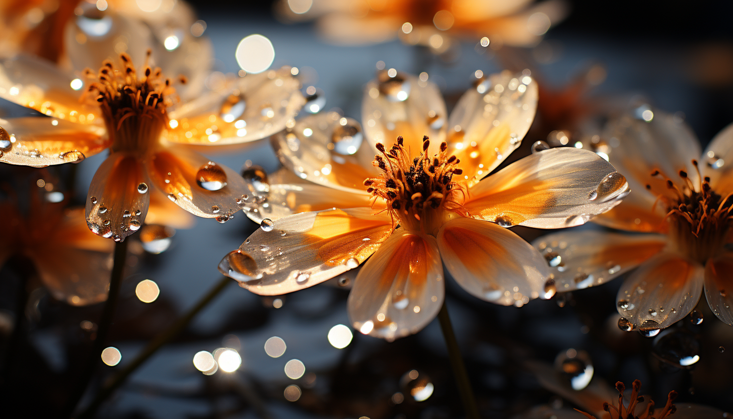 Macro view of petals and pollen in a blooming flower.