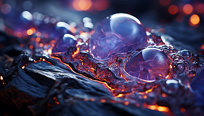 A macro shot of crystalline formations within a geode.