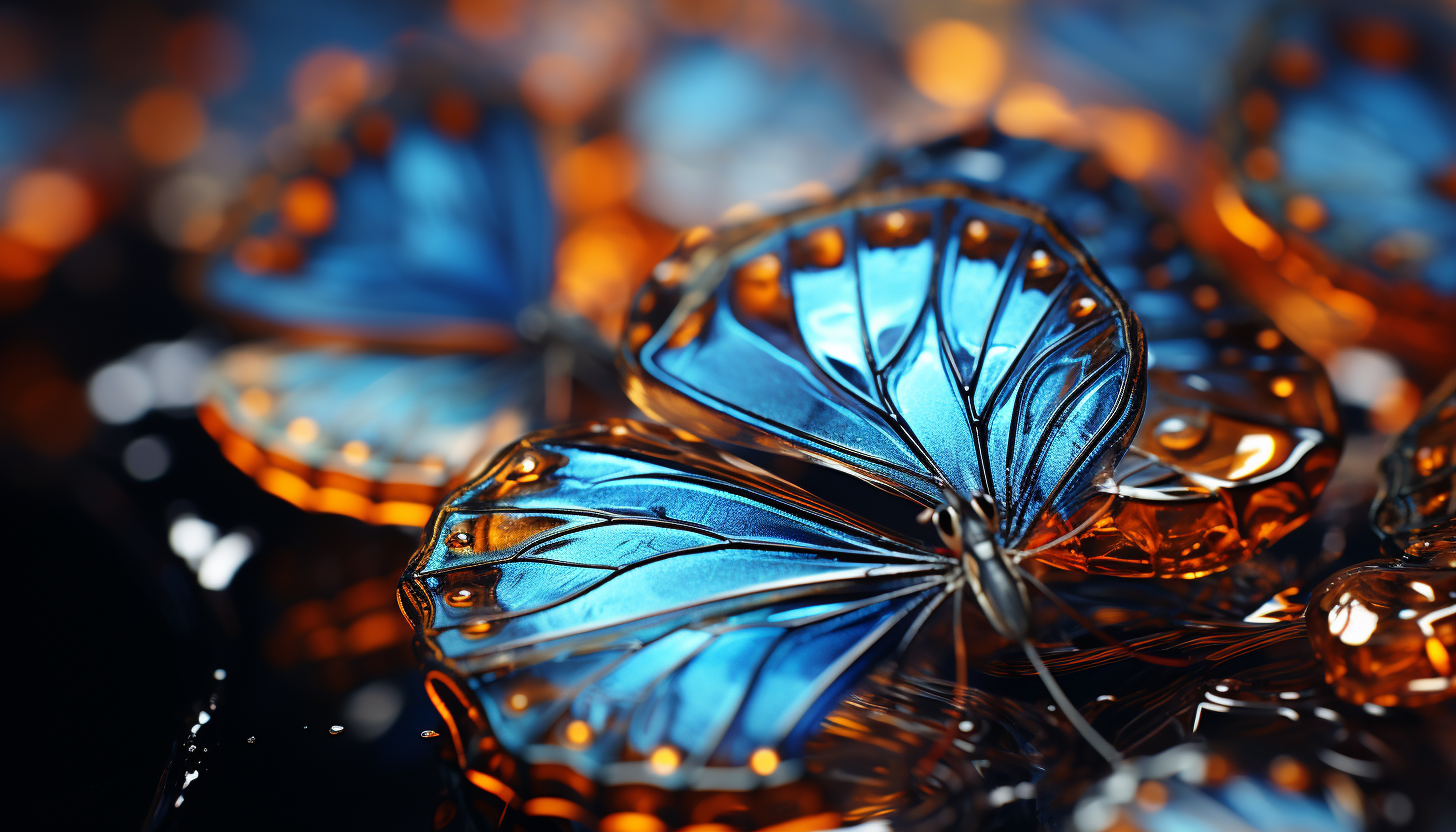 A detailed macro shot of the intricate patterns on a butterfly's wings.