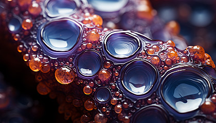 A macro shot of crystalline structures within a geode.