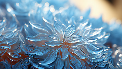 A macro view of frost forming intricate patterns on a window.