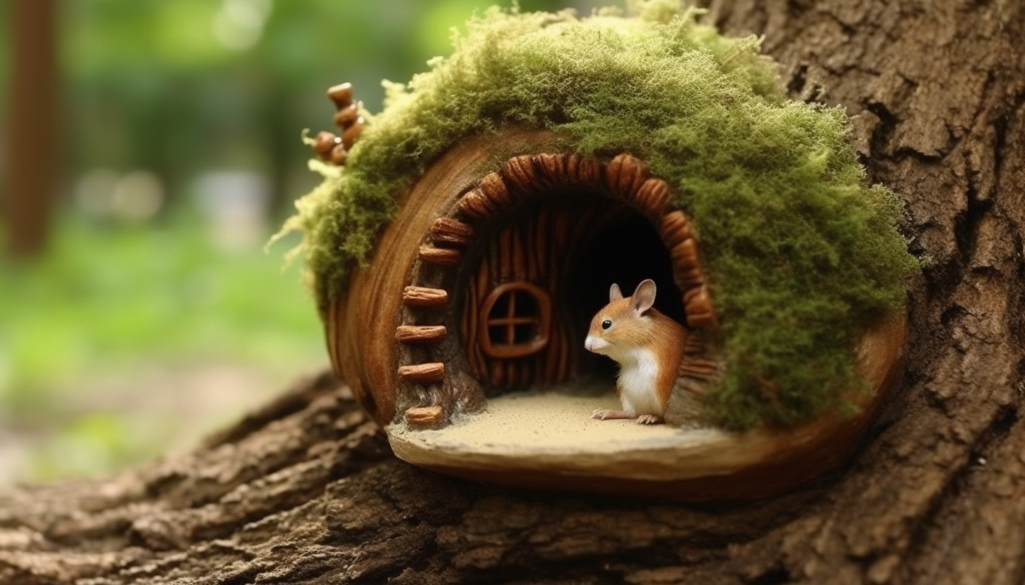 A tree hollow serving as a cozy home for woodland creatures.