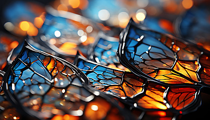 An abstract, macro view of butterfly wings revealing intricate patterns.