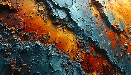 The surface of a foreign planet, imagined in rich hues and textures.