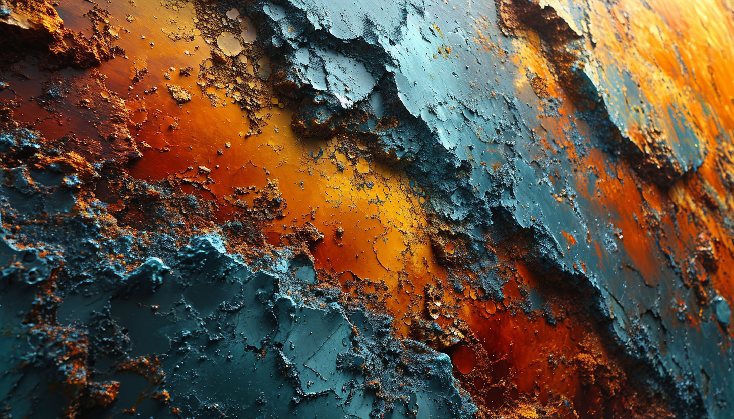 The surface of a foreign planet, imagined in rich hues and textures.