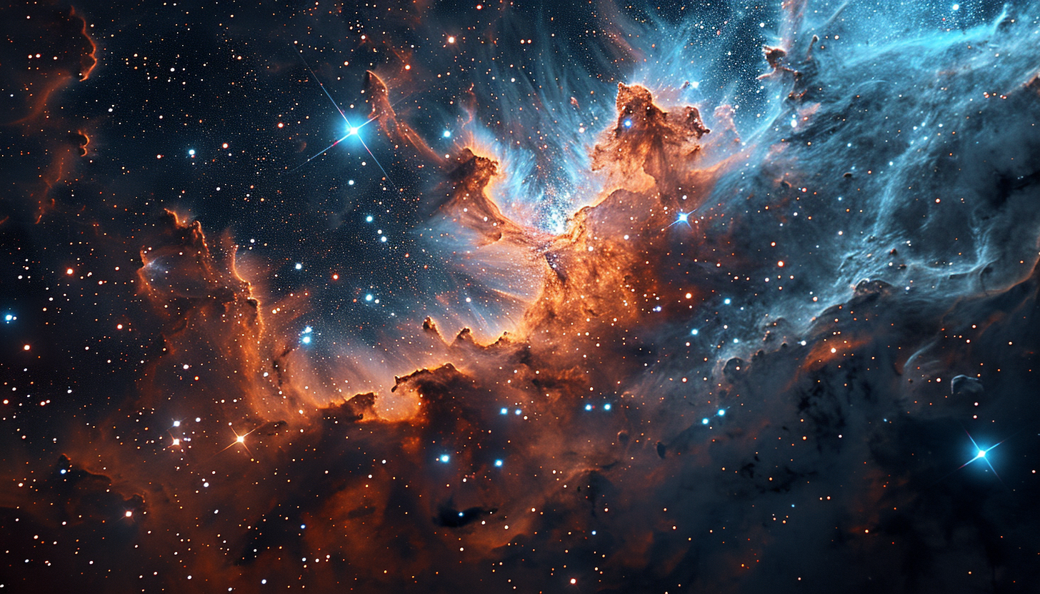 A star cluster bursting with colors against the dark canvas of space.