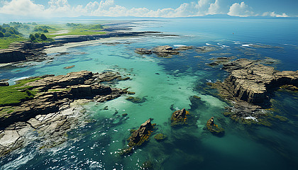 A sandbar in the ocean, visible only at low tide.