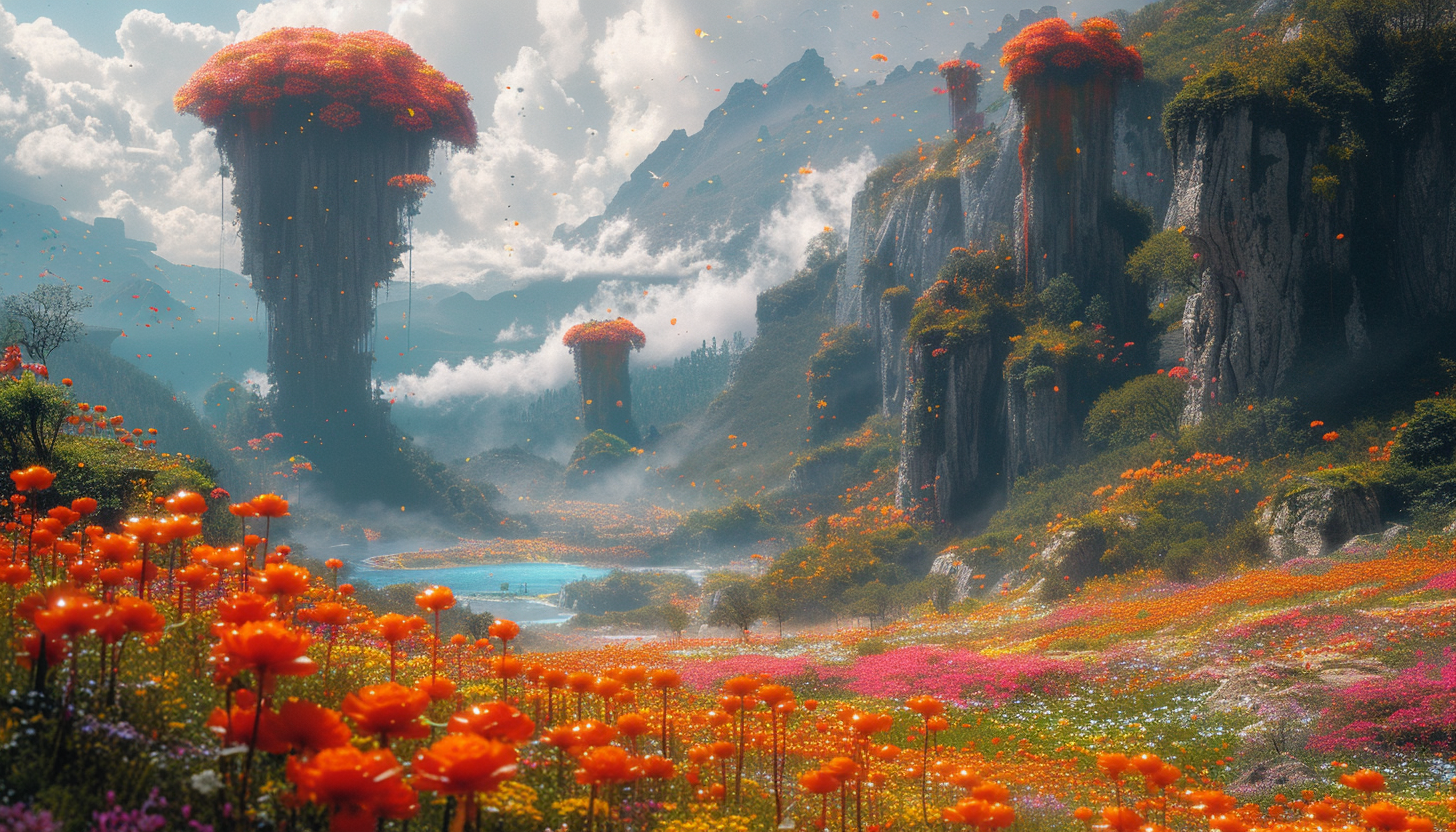 Traverse an alien world with surreal landscapes, bizarre flora, and strange creatures that defy earthly conventions.