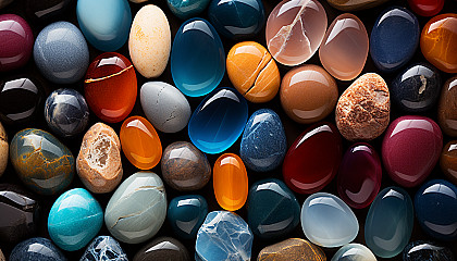 Magnified grains of sand showcasing an array of colors and shapes.