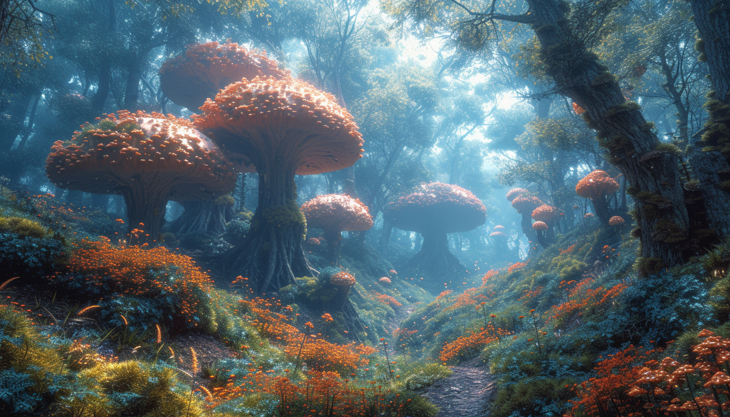 Traverse an alien world with surreal landscapes, bizarre flora, and strange creatures that defy earthly conventions.