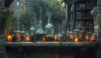 Step into a medieval alchemist's laboratory, with bubbling potions, arcane symbols, and the promise of mystical discoveries.