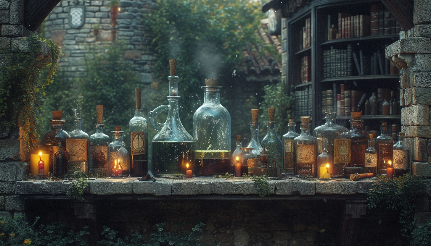 Step into a medieval alchemist's laboratory, with bubbling potions, arcane symbols, and the promise of mystical discoveries.