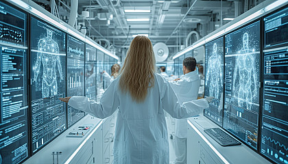 Witness a cutting-edge bioengineering lab, with scientists in lab coats conducting experiments on futuristic biotech creations, pushing the boundaries of science.