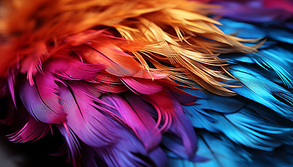 Close-up of the texture and colors in a bird's feather.