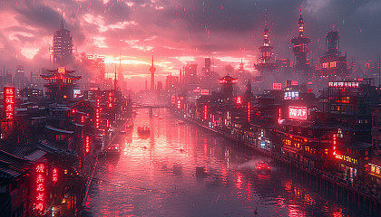 Take a journey to a cyberpunk cityscape, where neon signs and futuristic technology coexist in a gritty, dystopian metropolis.