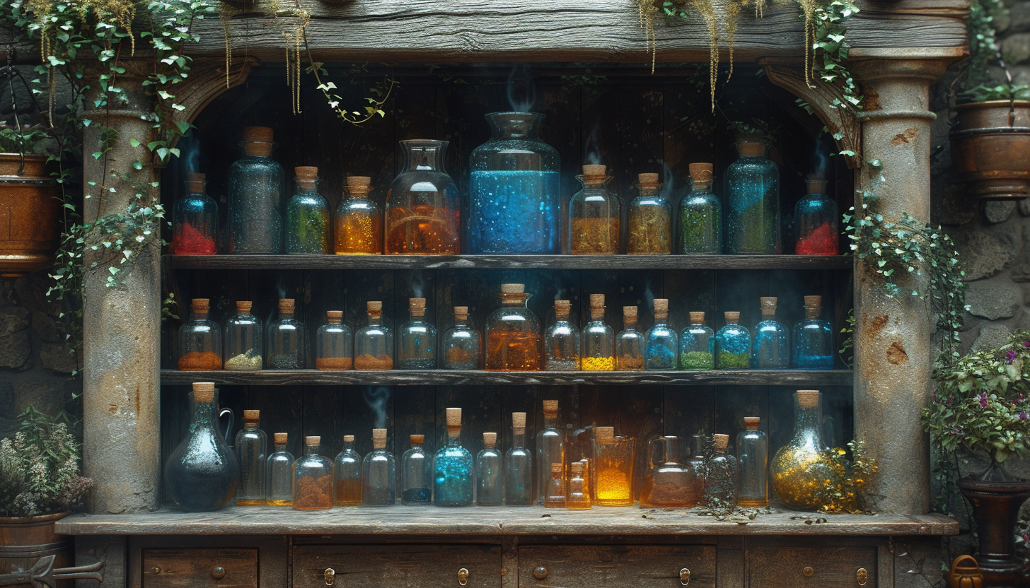 Step into a medieval alchemist's laboratory, with bubbling potions, arcane symbols, and the promise of mystical discoveries.