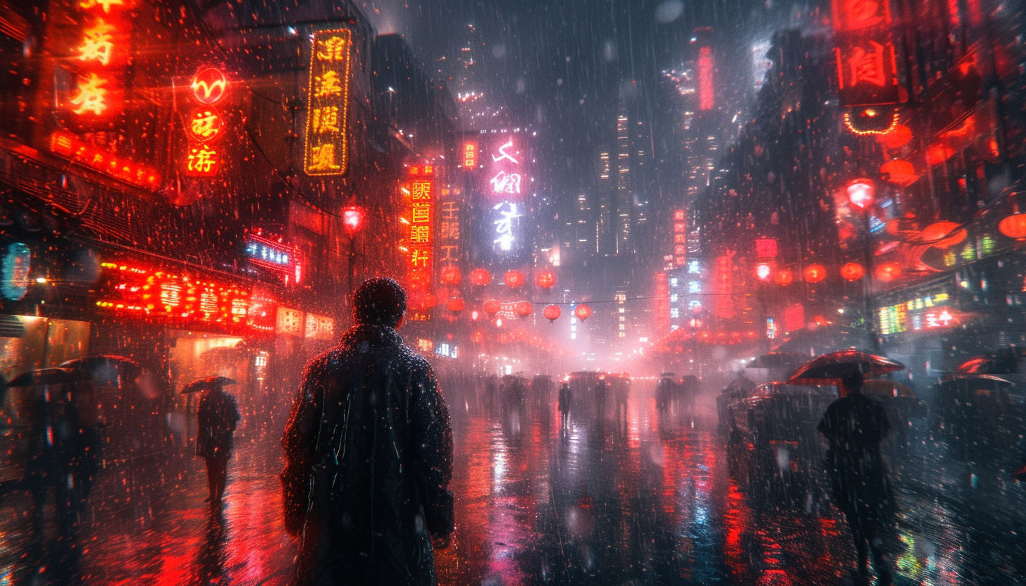 Take a journey to a cyberpunk cityscape, where neon signs and futuristic technology coexist in a gritty, dystopian metropolis.