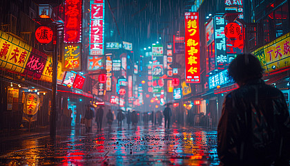 Take a journey to a cyberpunk cityscape, where neon signs and futuristic technology coexist in a gritty, dystopian metropolis.