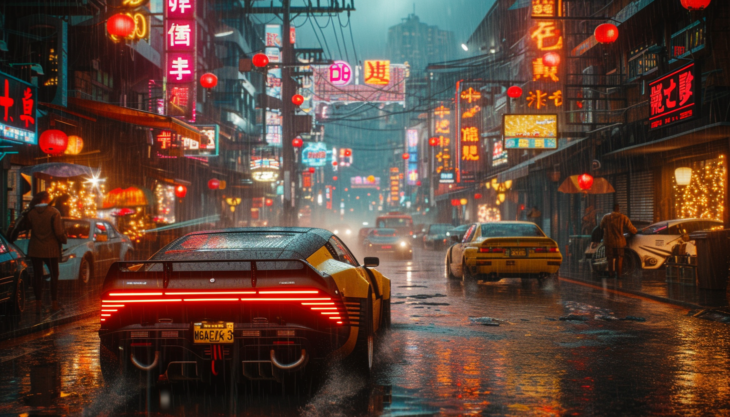 Take a journey to a cyberpunk cityscape, where neon signs and futuristic technology coexist in a gritty, dystopian metropolis.