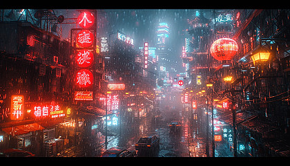 Take a journey to a cyberpunk cityscape, where neon signs and futuristic technology coexist in a gritty, dystopian metropolis.