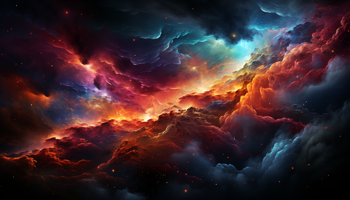 A nebula with vibrant colors and swirling patterns.