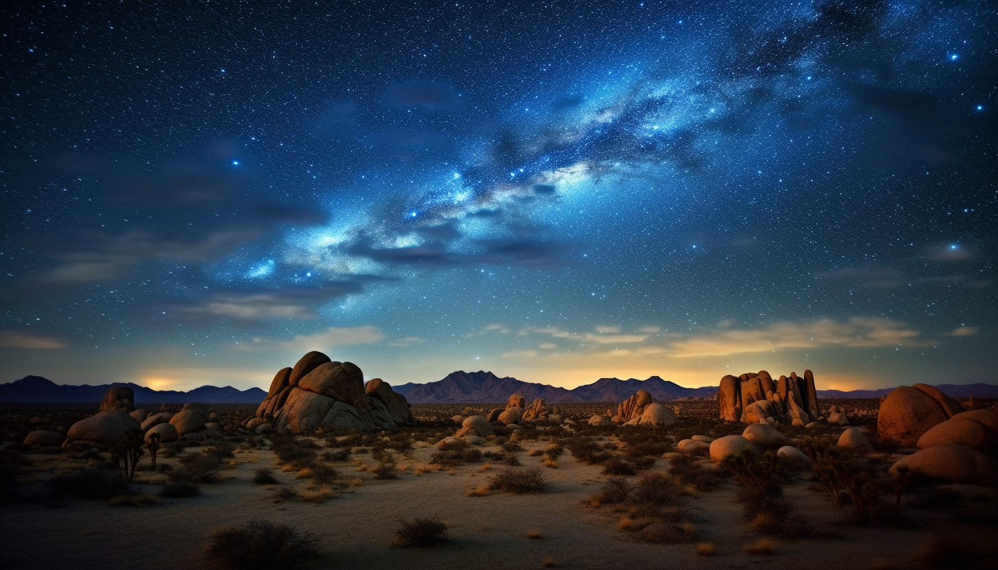 Stars illuminating a tranquil night in the desert.