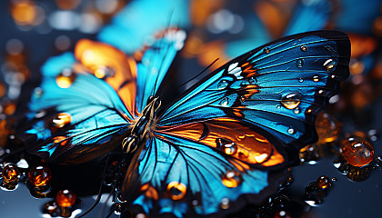 A macro shot of the intricate patterns on a butterfly's wings.