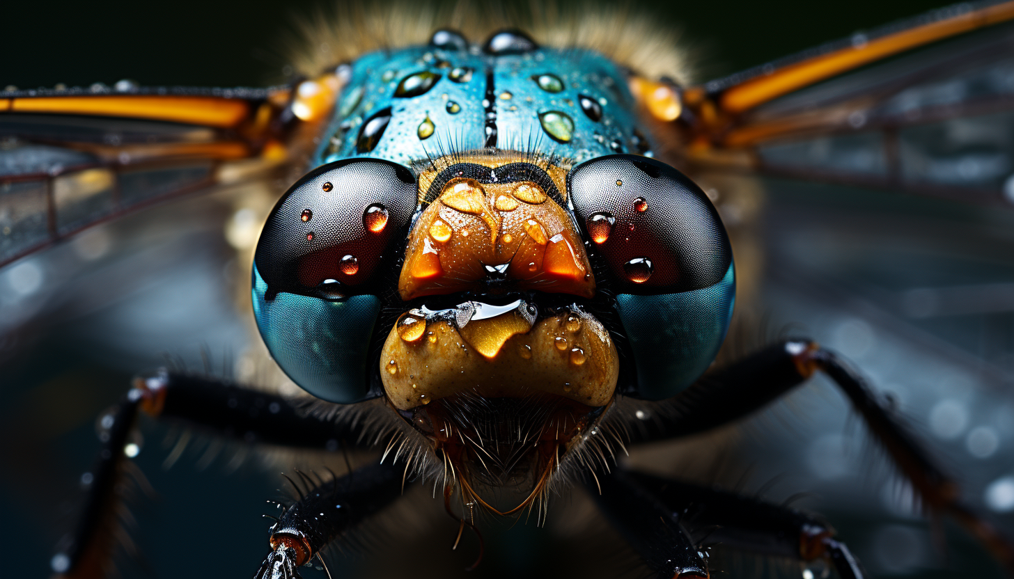 A macro shot of a dragonfly's eyes, showcasing their unique geometric patterns.