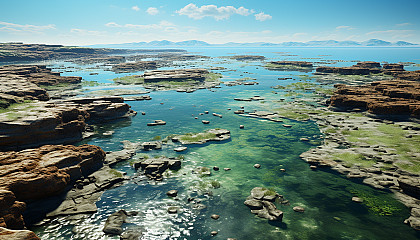 A sandbar in the ocean, visible only at low tide.