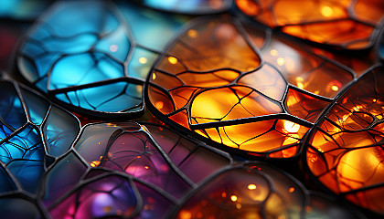 Extreme close-up of a butterfly wing, revealing the intricate patterns and vibrant colors.