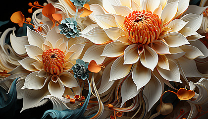 Close-up of the swirling patterns in a blooming flower or the intricate design of its petals.