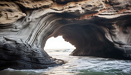 An intriguing sea cave carved by waves over millennia.