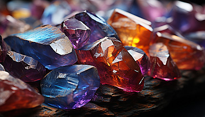 The vibrant, intricate structure of a mineral or gemstone, viewed up close.
