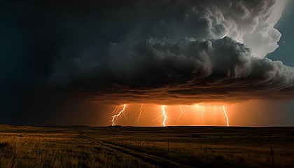 Spectacular weather phenomena, such as lightning storms, tornadoes, or cloud formations.