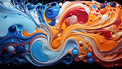 The vibrant, swirling pattern of a marble captured in extreme close-up.
